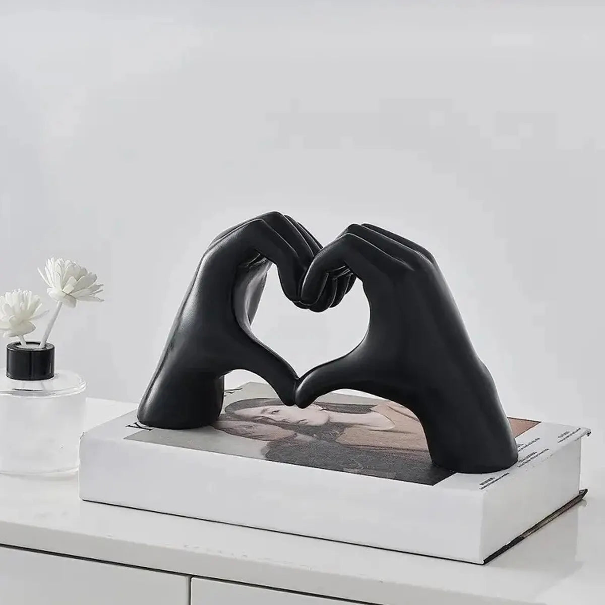 Gesture Decoration, Heart Finger Statue Modern Art Sculpure-yogi's ellite design