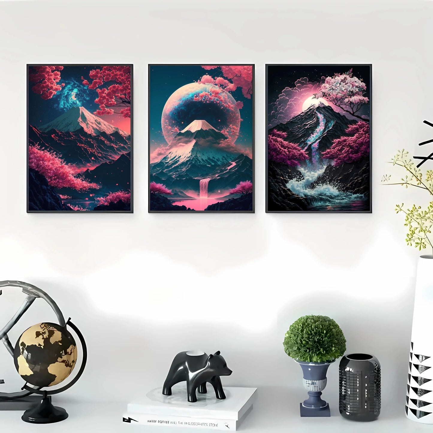 3-Piece Japanese Landscape Canvas Art Set-