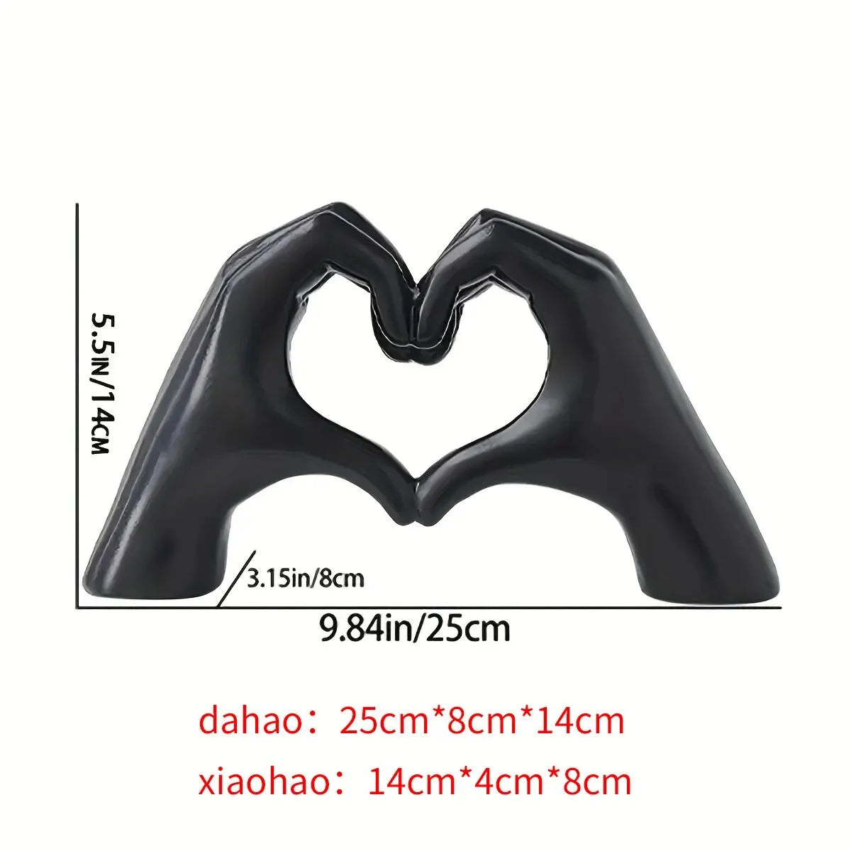 Gesture Decoration, Heart Finger Statue Modern Art Sculpure-yogi's ellite design