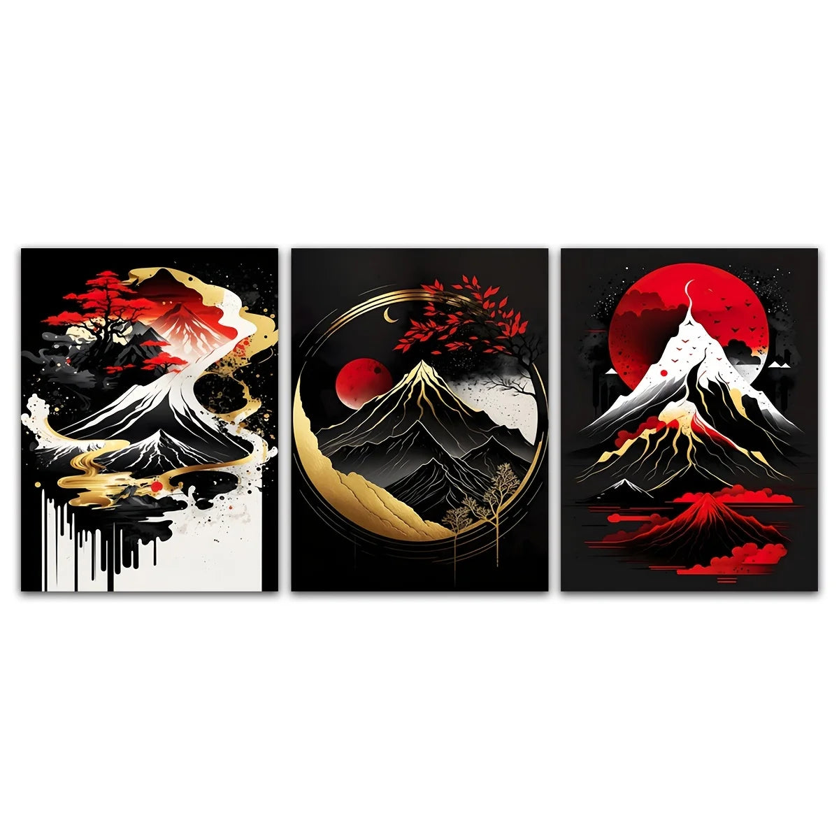 3-Piece Japanese Landscape Canvas Art Set