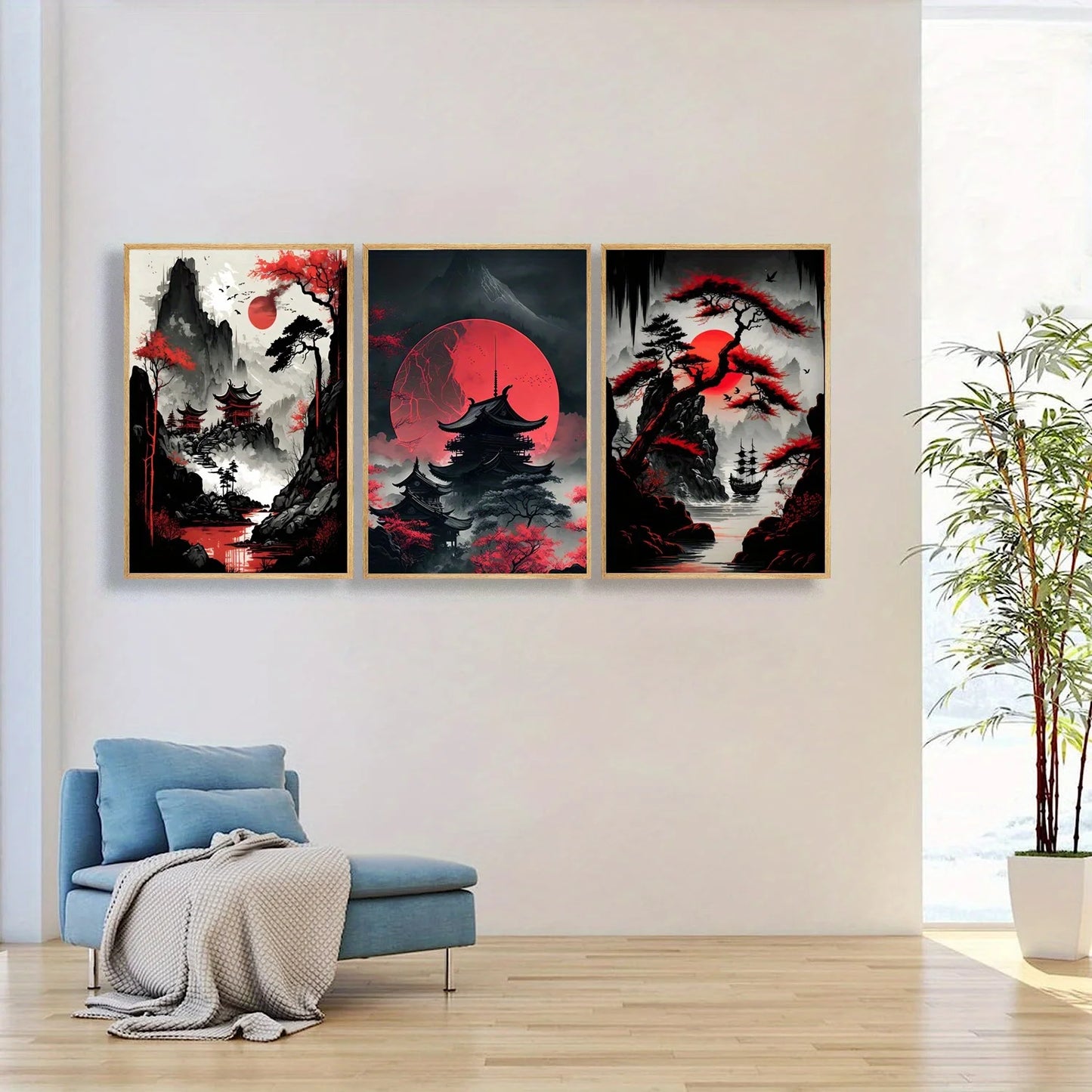 3-Piece Japanese Landscape Canvas Art Set