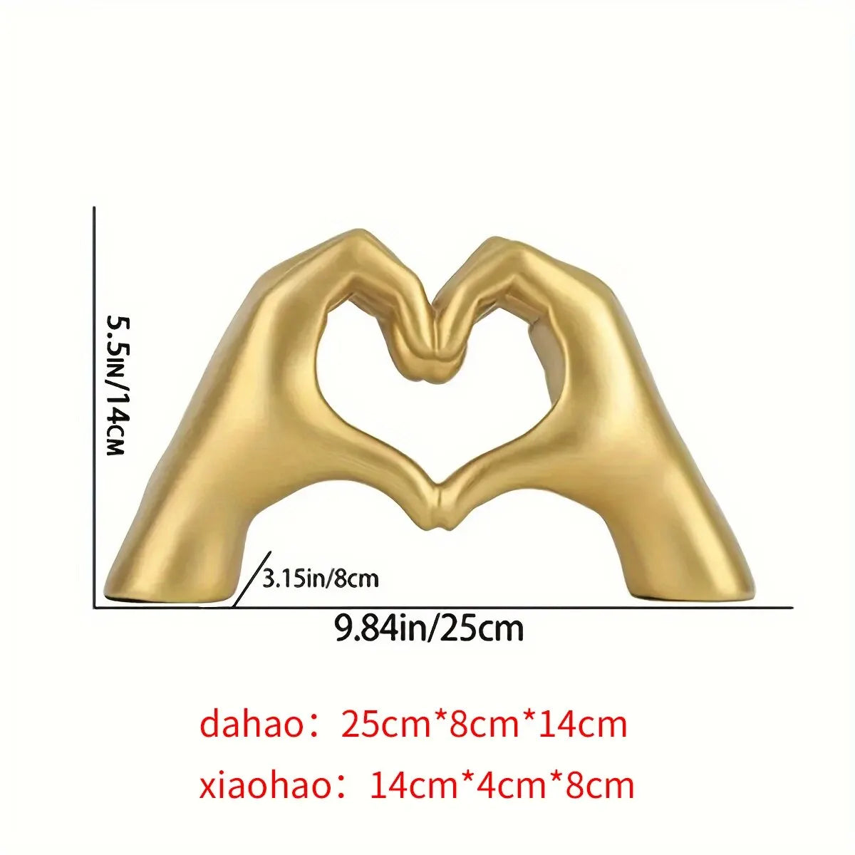 Gesture Decoration, Heart Finger Statue Modern Art Sculpure-yogi's ellite design