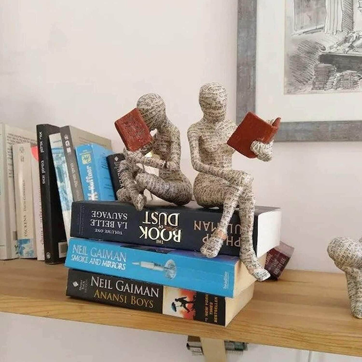 Reading Woman Thinker Resin Statue House Decoration Ornament Character Sculpture Home Decor Ornament Bookshelf Decoration - yogi's ellite design